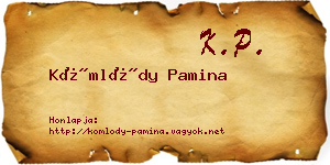 Kömlődy Pamina névjegykártya